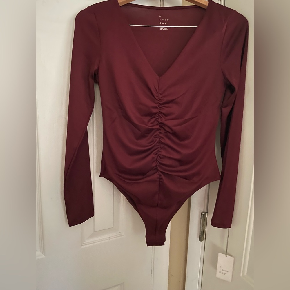 a new day Burgundy Long Sleeve Bodysuit
